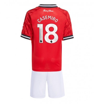 Manchester United Casemiro #18 Hjemmebanetrøje Børn 2025-26 Kortærmet (+ Korte bukser)